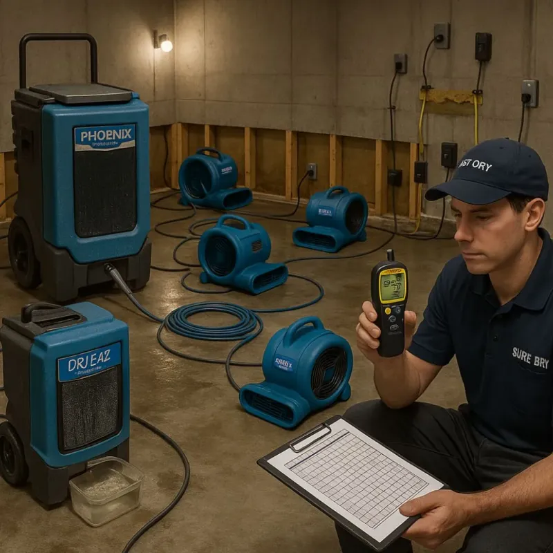 Structural Drying and Dehumidification process in Groton, CT